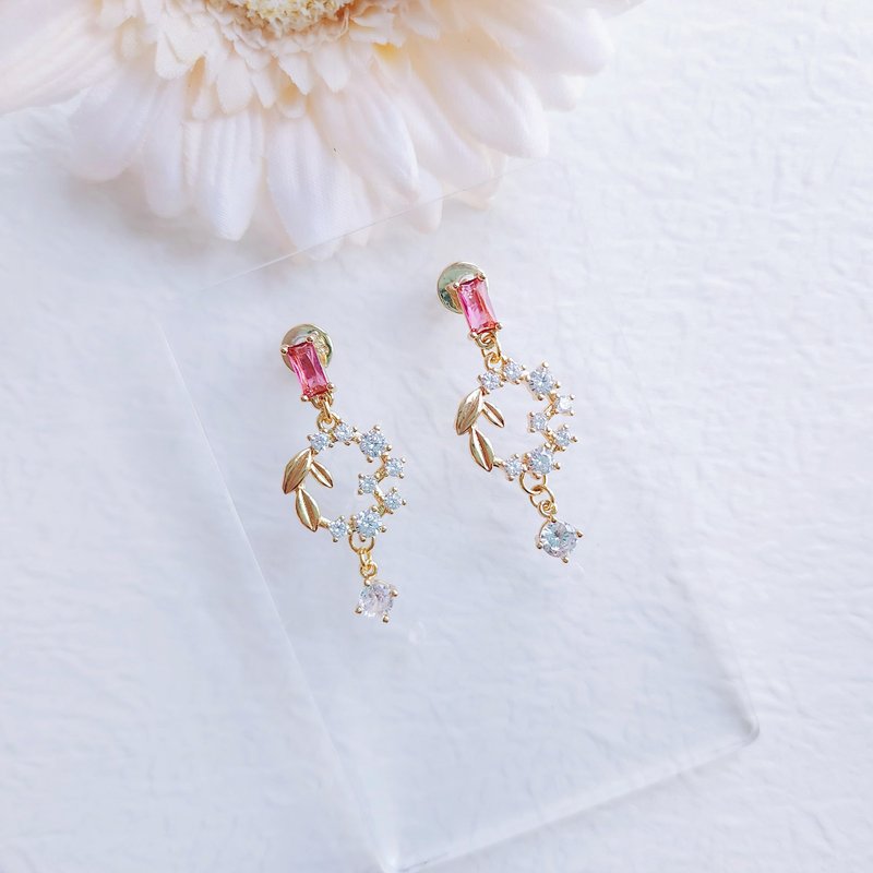 【清风花香耳环】S925纯银耳针-设计款式 - 耳环/耳夹 - 其他材质 