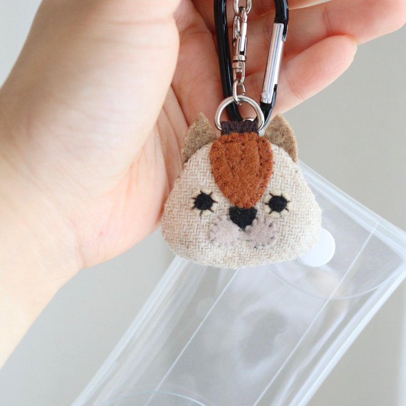 鼓鼓囊囊腮帮的松鼠造型吊饰 - 吊饰 - 羊毛 咖啡色