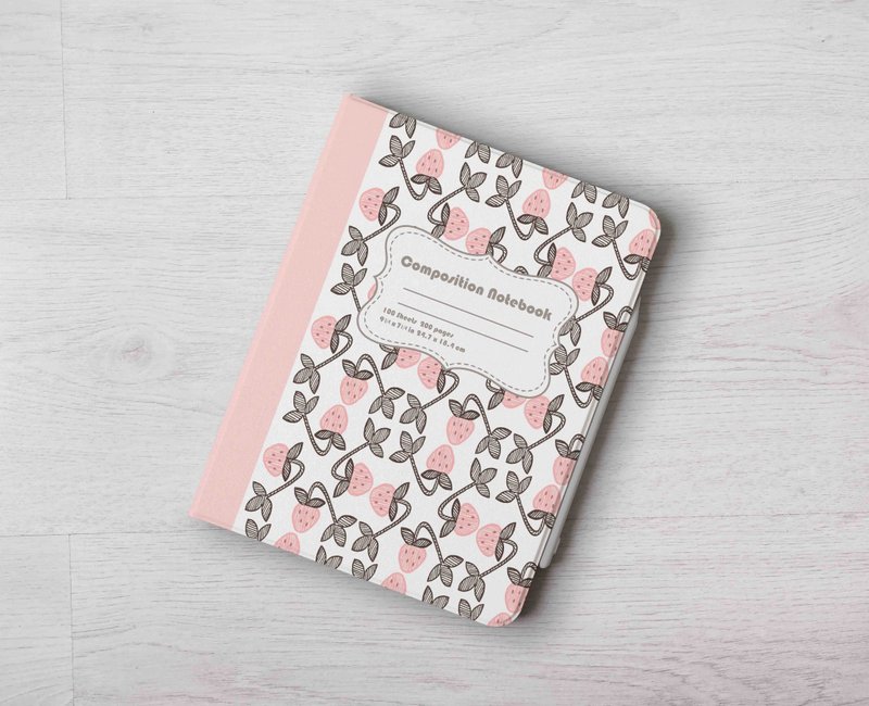 草莓 藤 笔记本款 iPad壳笔槽翻盖式保护套Air 7 mini 7 Pro 13 - 平板/电脑保护壳 - 塑料 卡其色