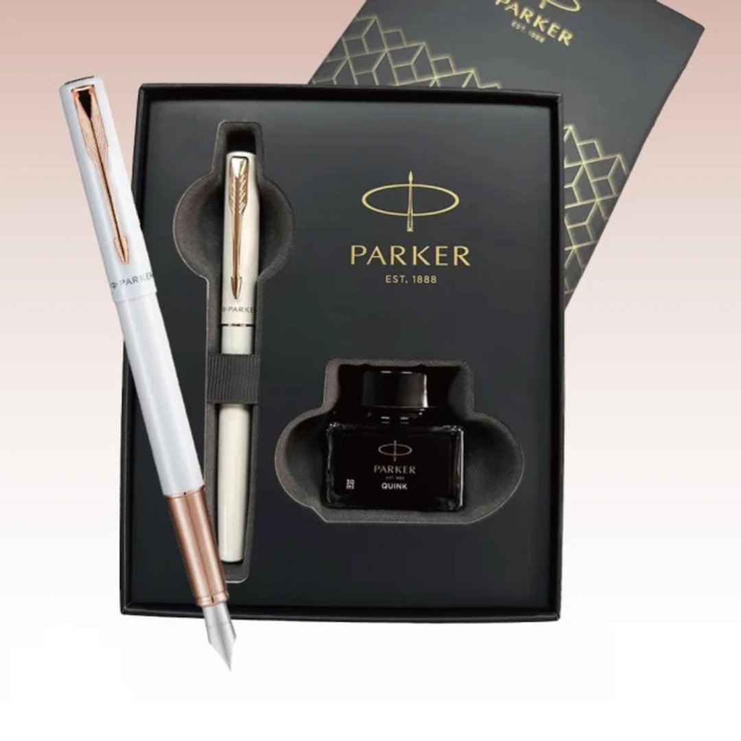 PARKER 威雅XL钢笔墨水礼盒组 白色限定版 免费刻字 - 墨水 - 其他金属 白色