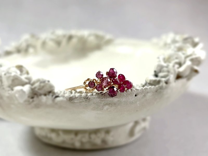 Bijou bouquet - 石榴石与红宝石戒指 - 戒指 - 宝石 红色