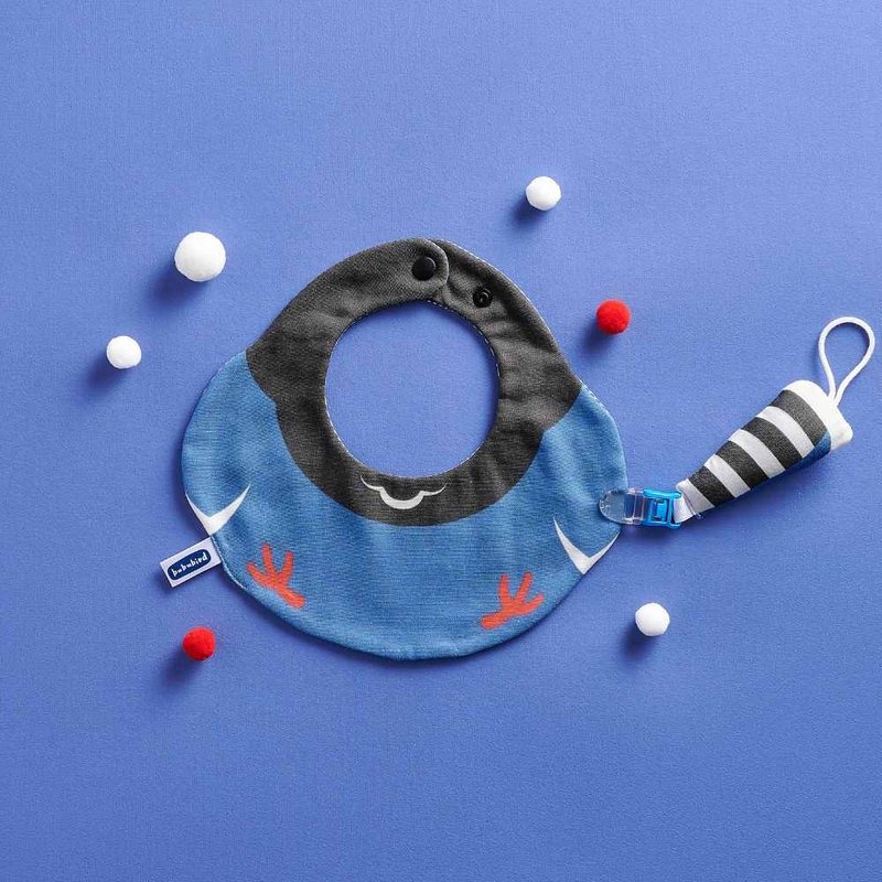 台湾蓝鹊造型兜兜组 - 围嘴/口水巾 - 棉．麻 