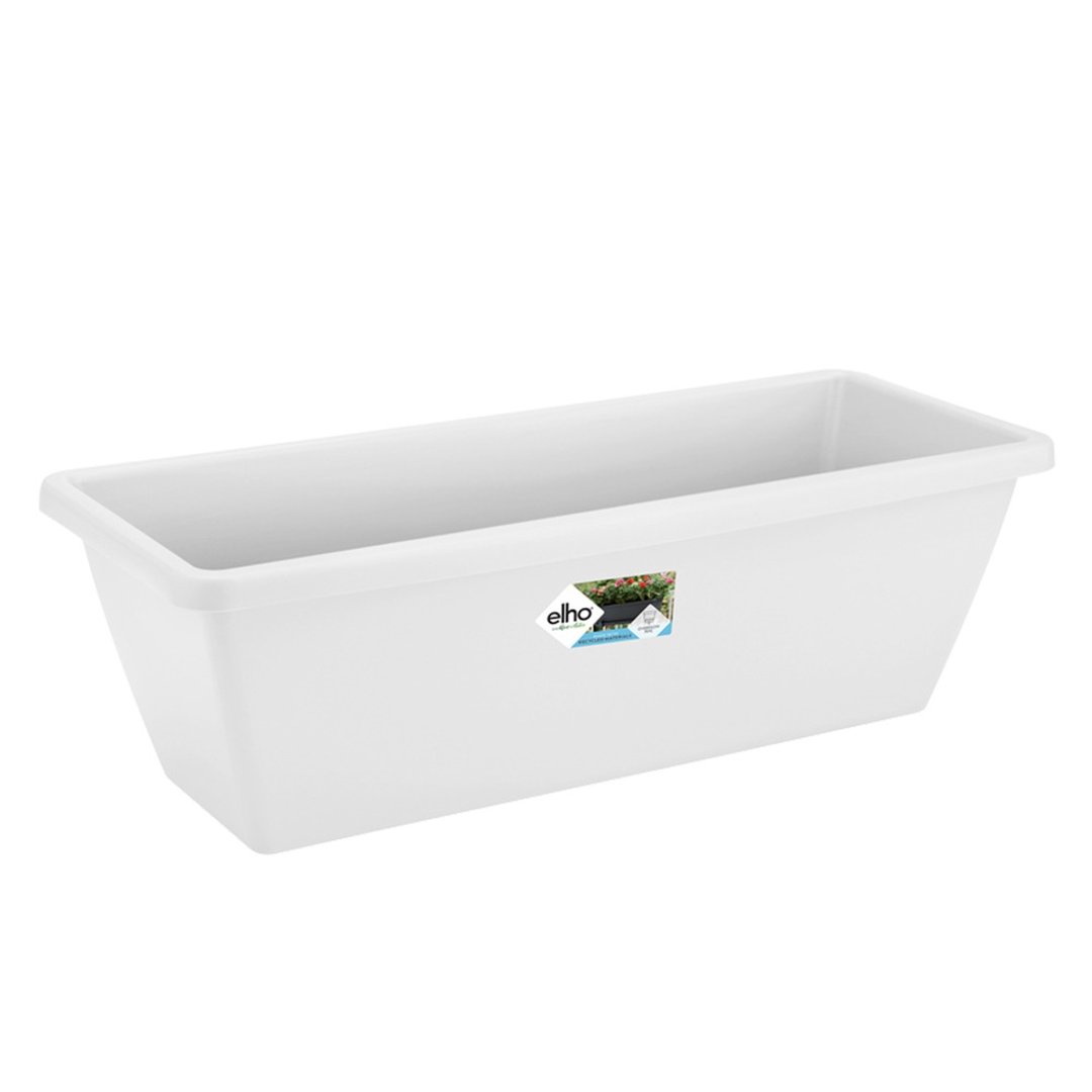 【盆器】荷兰elho 巴塞隆纳长盆 (40-50cm)  | 纯白  (含底盘) - 花瓶/陶器 - 环保材料 白色