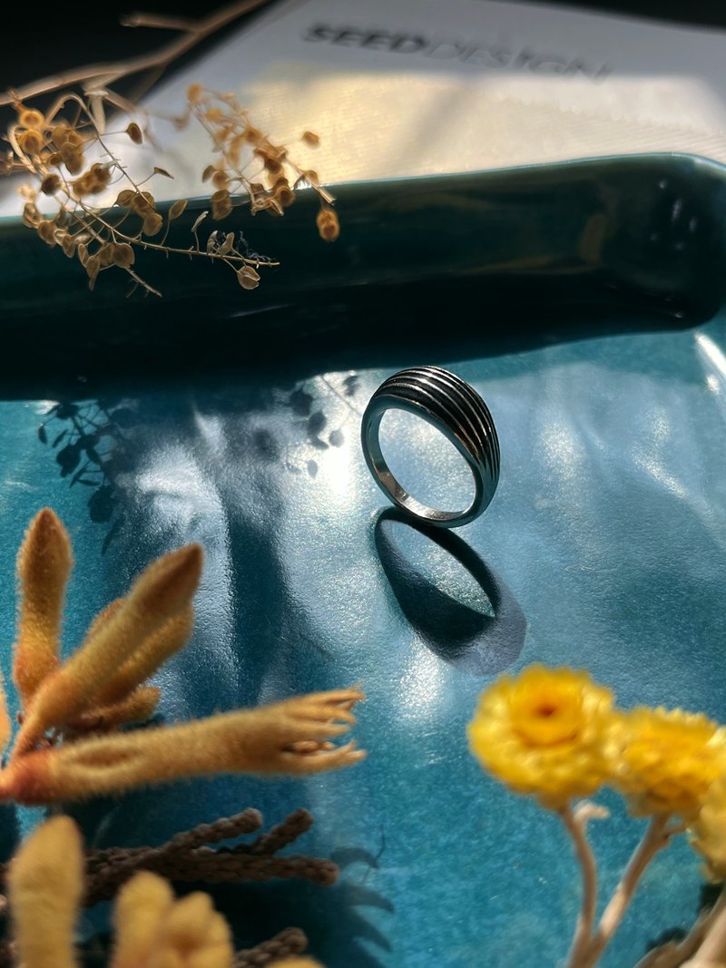 谜系列 03戒指 - 戒指 - 纯银 白色