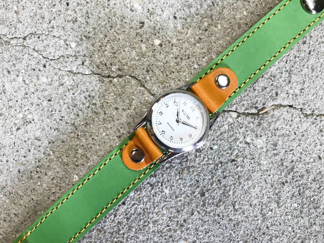STITCH Pumpkin PUMPKIN Stitch Run Watch Unisex SRW-GCC-YS - 女表 - 真皮 绿色