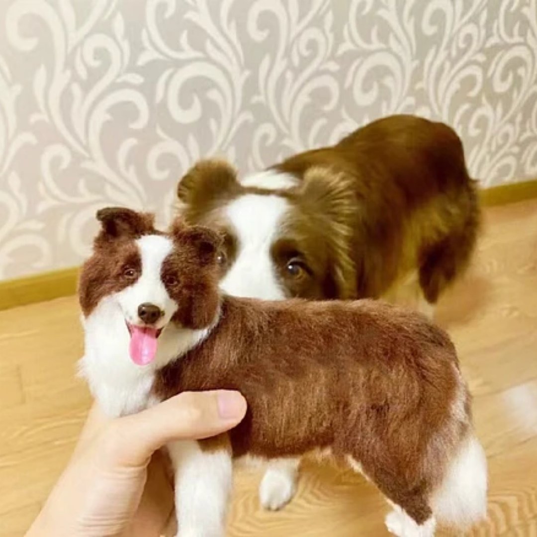 定制 逼真犬 毛孩 宠物 羊毛毡 娃娃 似颜绘 纪念 狗狗 礼物 i3 - 玩具 - 羊毛 多色