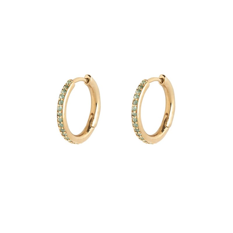 Mica迷你耳环一对 - 耳环/耳夹 - 纯银 金色