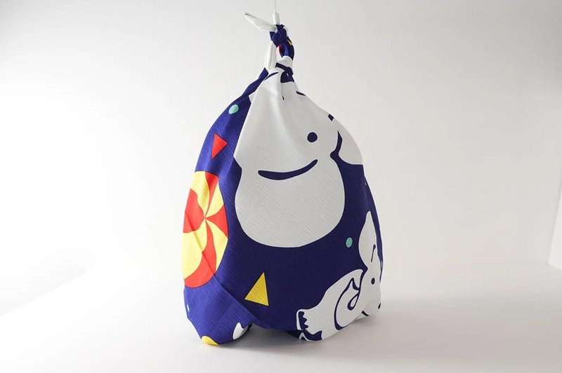 【预购】京都mashu手工制风吕敷 – 食梦貘 / 二四巾 日本制 纯棉 - 丝巾 - 棉．麻 蓝色