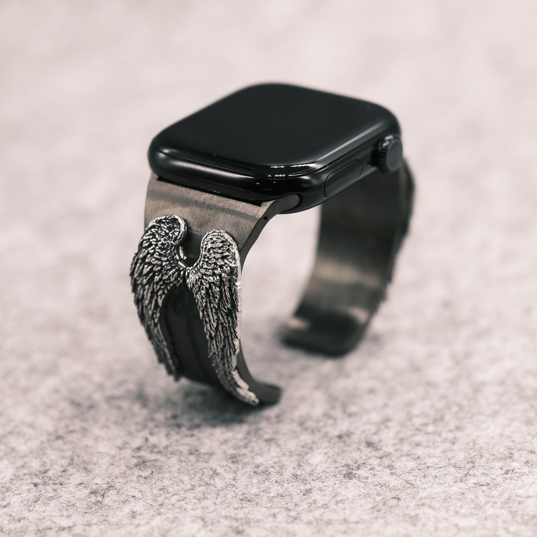 【时尚饰物】SOULITE Wing Arrow Black Apple Watch Bangle - 表带 - 不锈钢 