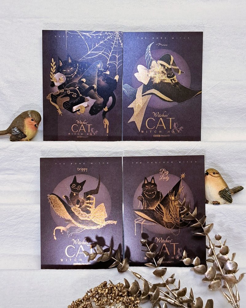 【双面卡】魔女猫系列_魔女帽 - 卡片/明信片 - 纸 
