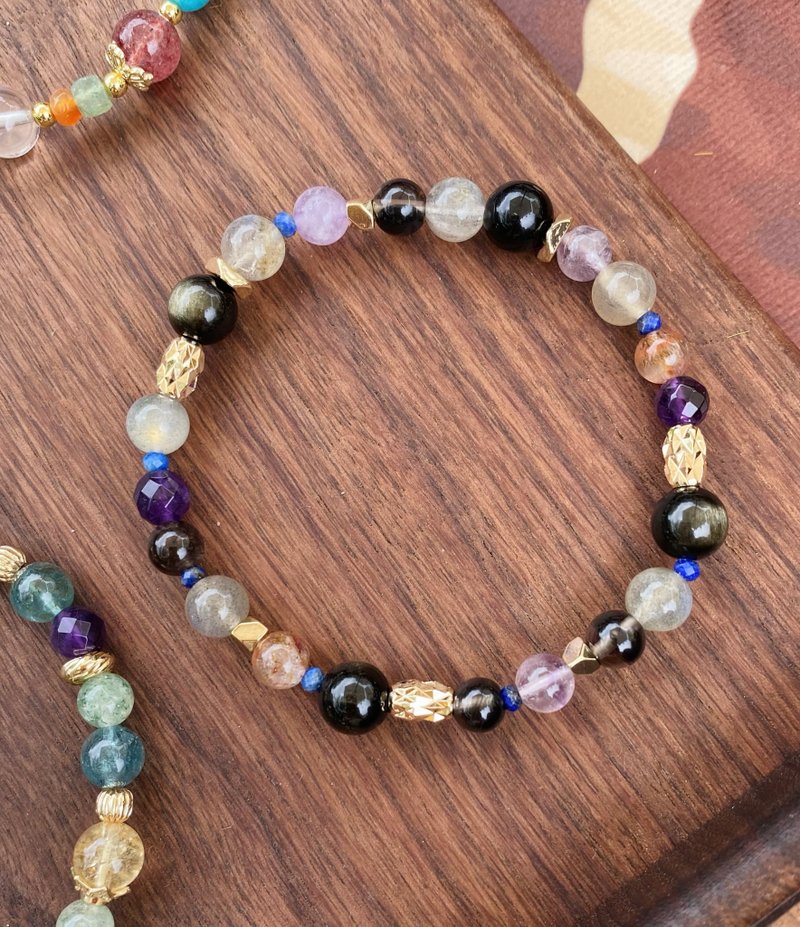 ʚ(圆的兔几)ɞ   串珠手环 ๑金曜石.拉长石等 - 手链/手环 - 水晶 多色