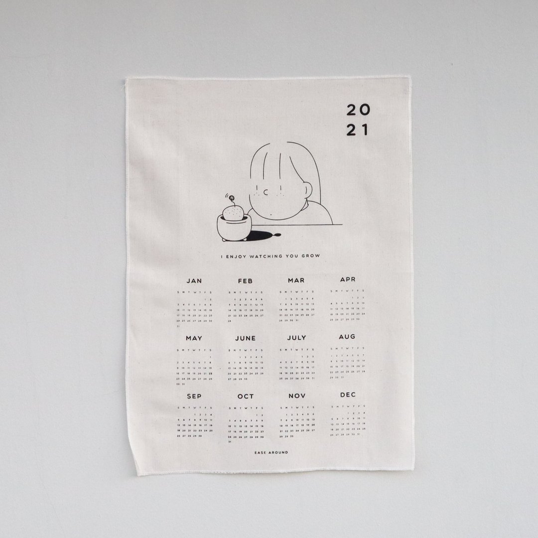FABRIC CALENDAR - I ENJOY WATCHING YOU GROW NO.3 - 年历/台历 - 棉 黑色