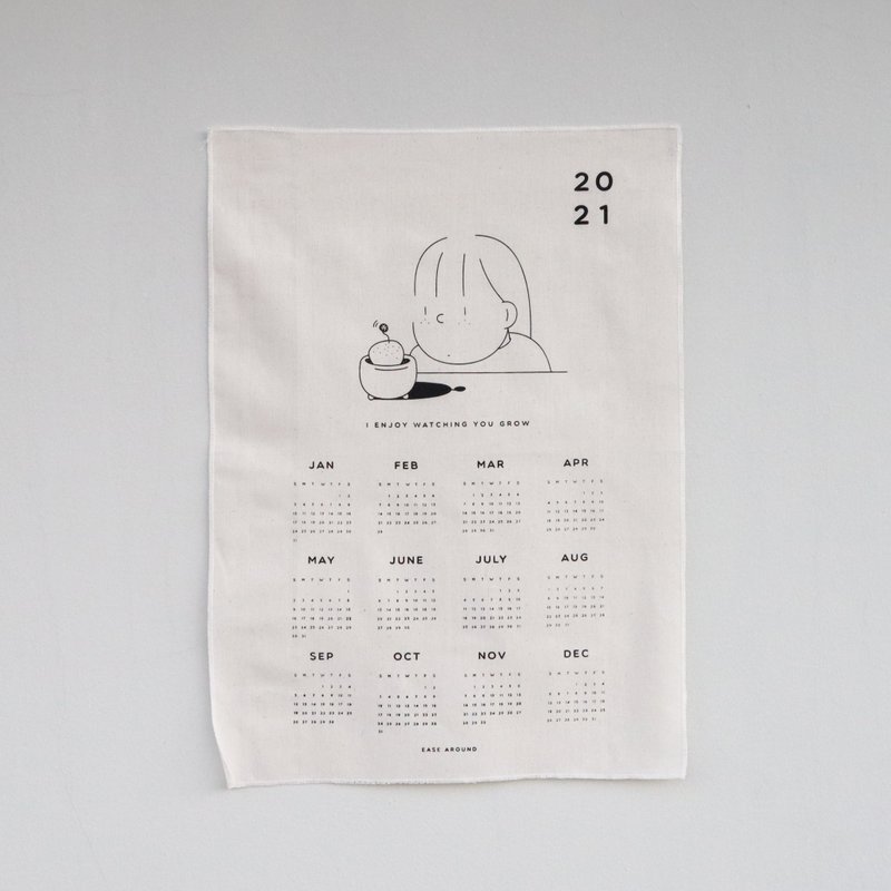 FABRIC CALENDAR - I ENJOY WATCHING YOU GROW NO.3 - 年历/台历 - 棉．麻 黑色