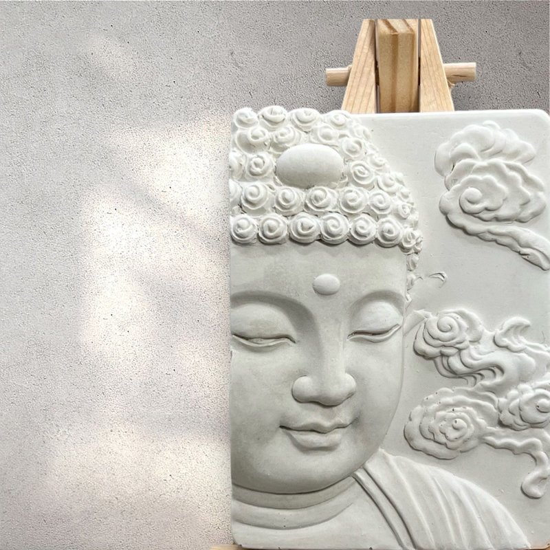 佛艺香氛摆饰(十四) 风水开运摆饰 免费多种精油香氛任选 附木架 - 香薰/精油/线香 - 水泥 白色