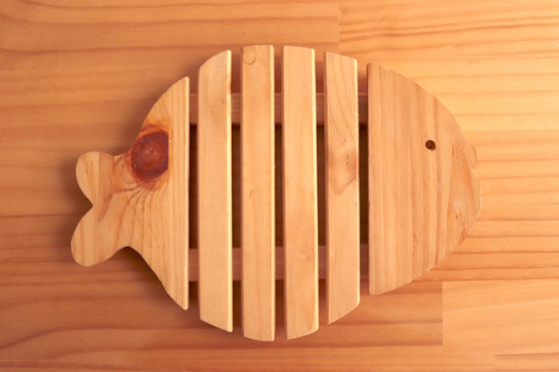 北欧松木胖胖鱼隔热垫 - 其他 - 木头 咖啡色