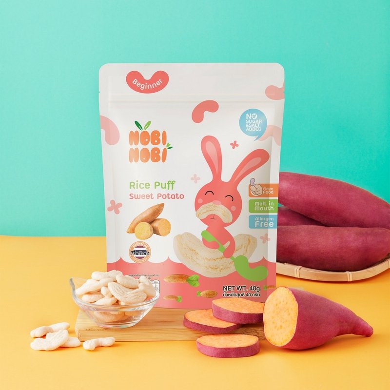 泰国【Nobi Nobi】娜比 弯弯米菓-番薯(40g) - 其他 - 其他材质 橘色