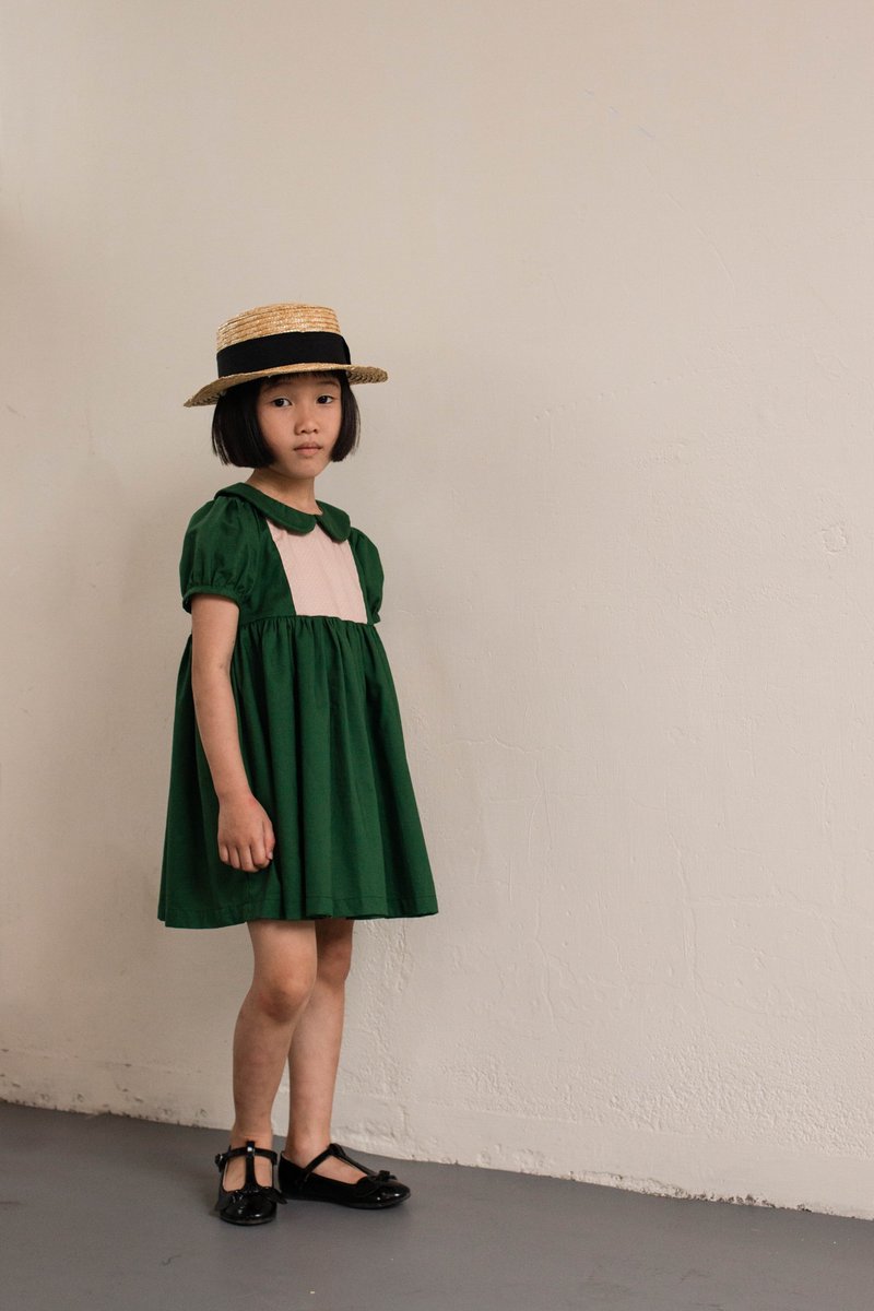 简衣橱 | 夏装 | 安妮公主 - 童装裙 - 棉．麻 绿色