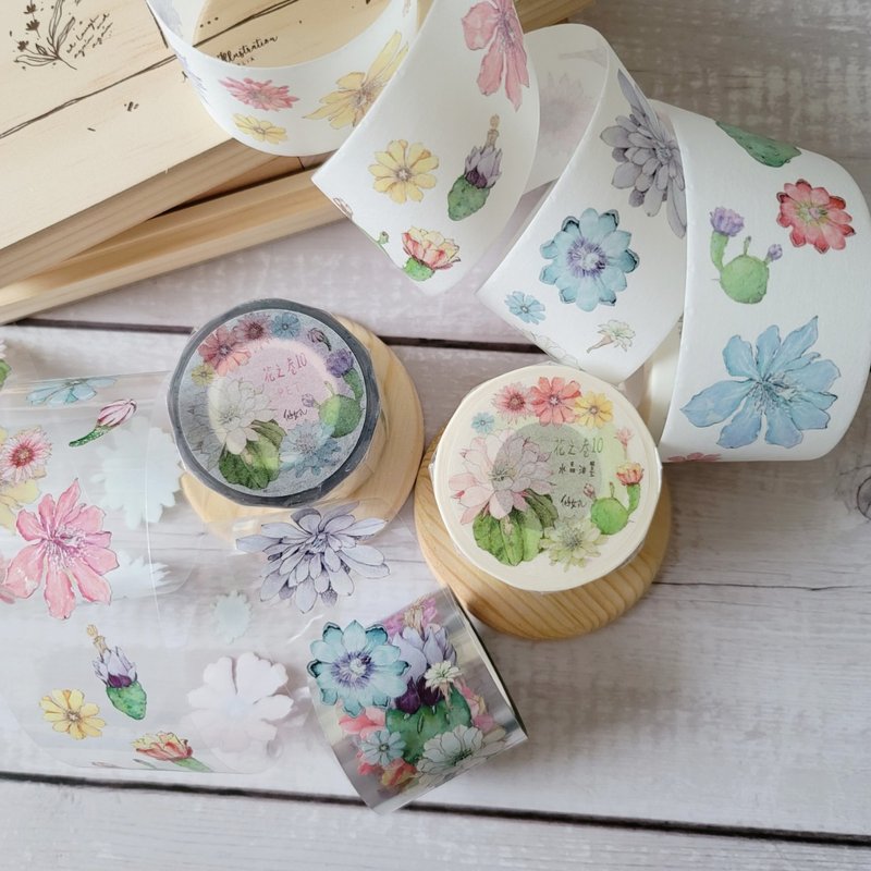 花之卷10【日本和纸  亮面PET】 - 纸胶带 - 纸 
