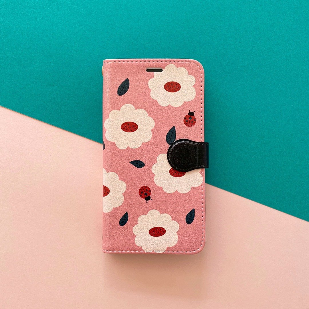 iPhone12 Series Case // iPhone Folio Case // Ladybug - 手机壳/手机套 - 人造皮革 粉红色