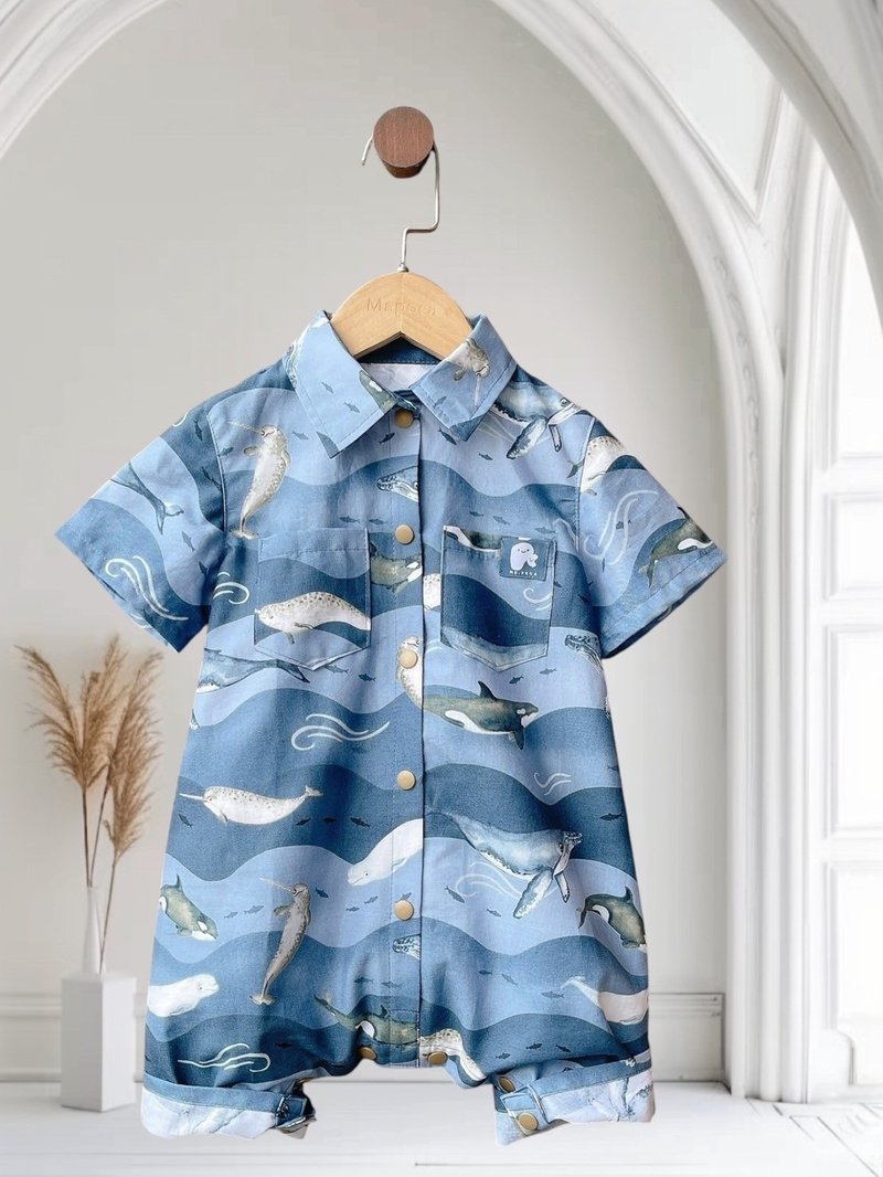 造浪鲨鱼  - 小绅士连身裤 - 童装裤 - 棉．麻 多色