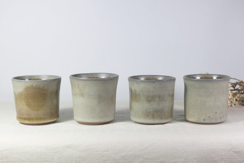 灰绿枇灰小茶杯 - 茶具/茶杯 - 陶 