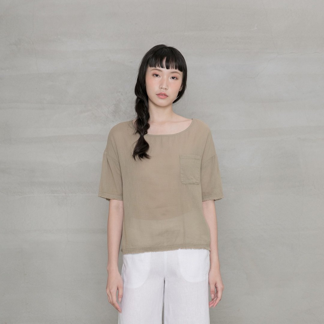乐活小农石洗上衣 Firendly Farmer Stone Washed Top T136 - 女装上衣 - 棉 多色