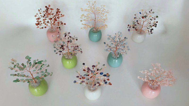 迷你水晶树开运小物天然矿石商品高度约12-15厘米 - 摆饰 - 其他材质 