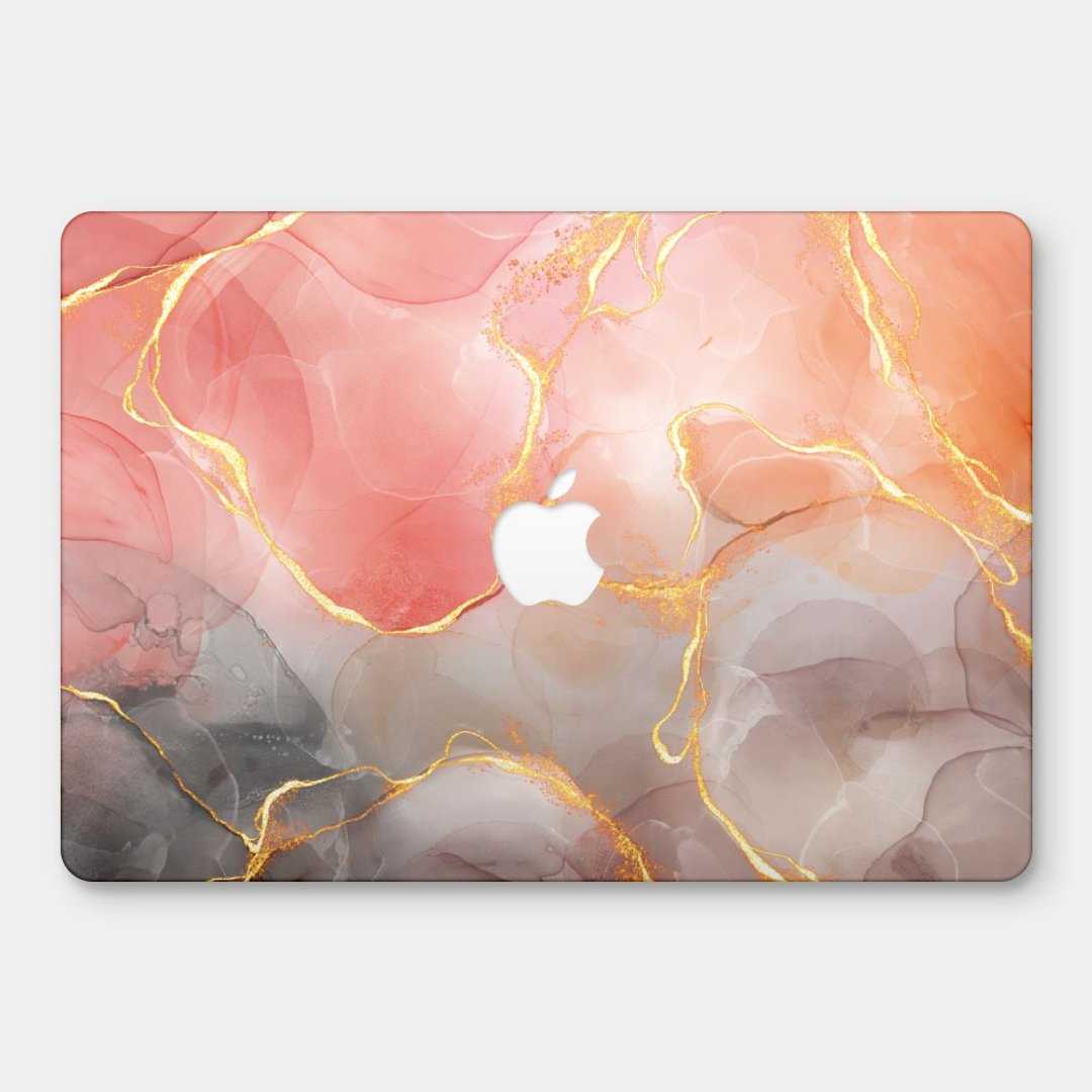 橘灰大理石纹理 MacBook 超轻薄防刮保护壳 PS037 - 平板/电脑保护壳 - 塑料 橘色