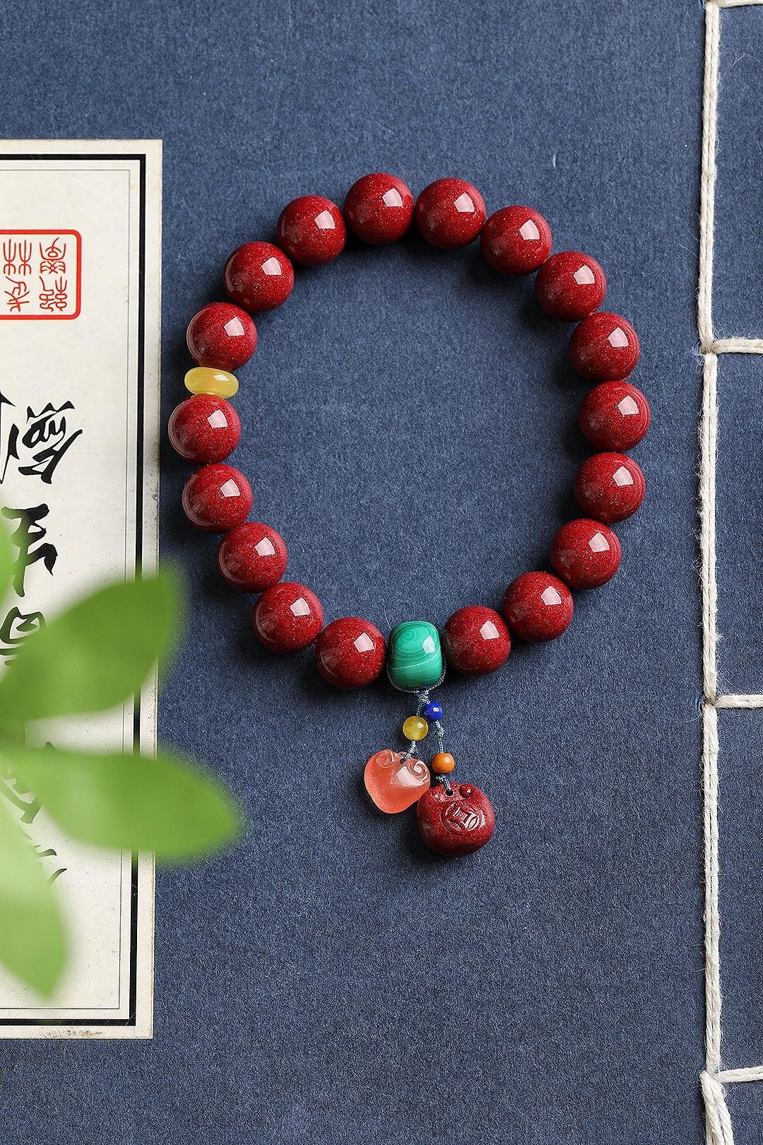 天然原矿朱砂手鍊 紫金砂手串 朱砂含量95%以上 关注领取优惠卷 - 手链/手环 - 宝石 