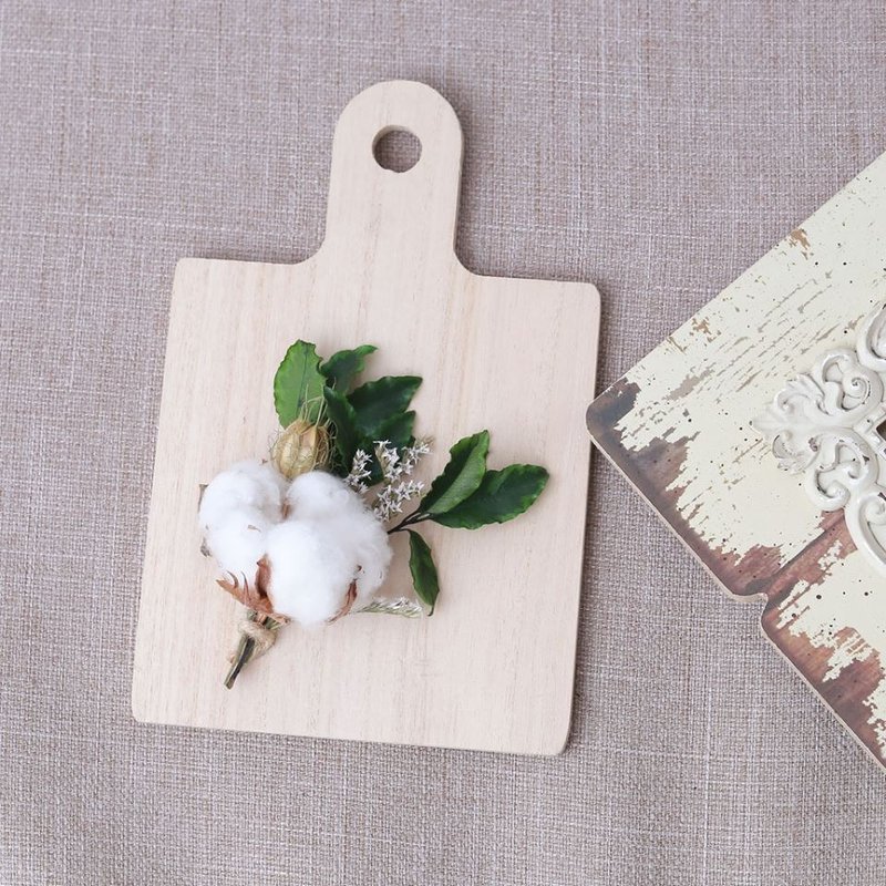 《三花猫手作花饰》干燥花棉花砧板 厨房的绿意 - 摆饰 - 植物．花 绿色