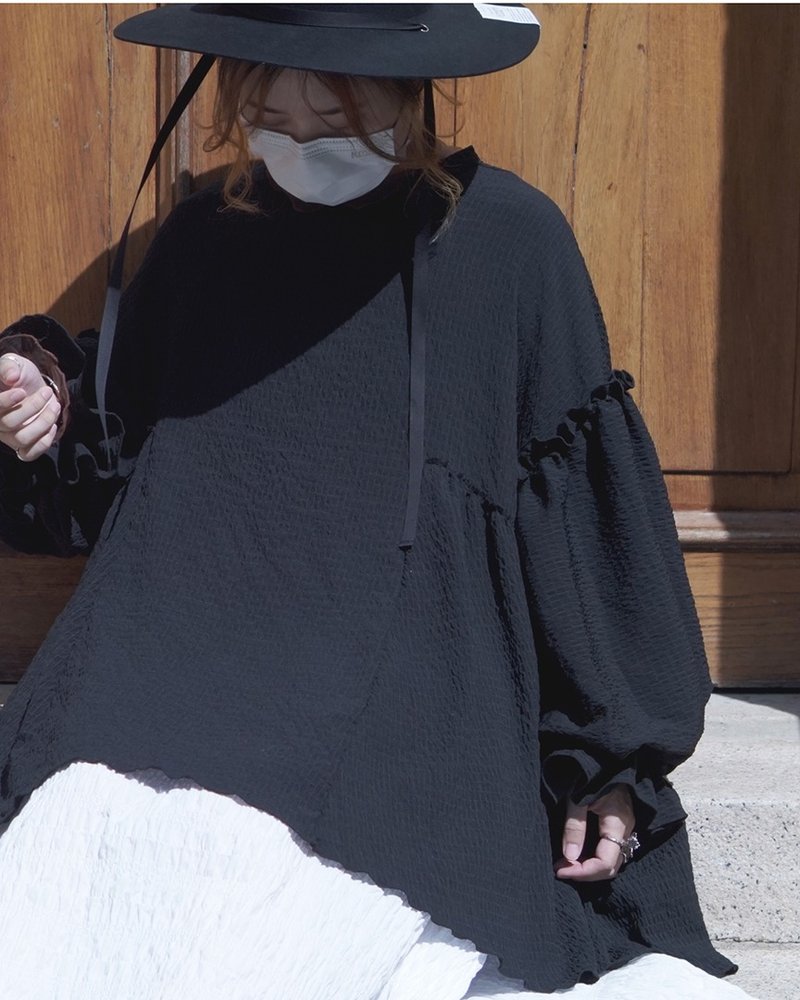 O2 top with sleeves (上衣) - 女装上衣 - 其他材质 白色
