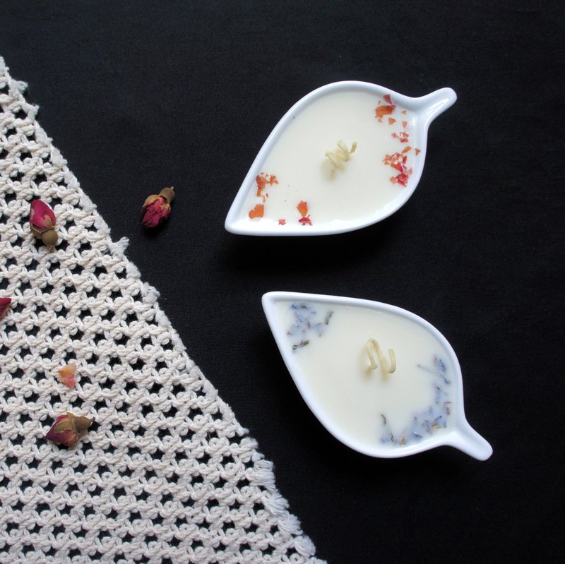 婚礼/礼物 香氛大豆护肤蜡烛－玫瑰/薰衣草 - 蜡烛/烛台 - 蜡 白色