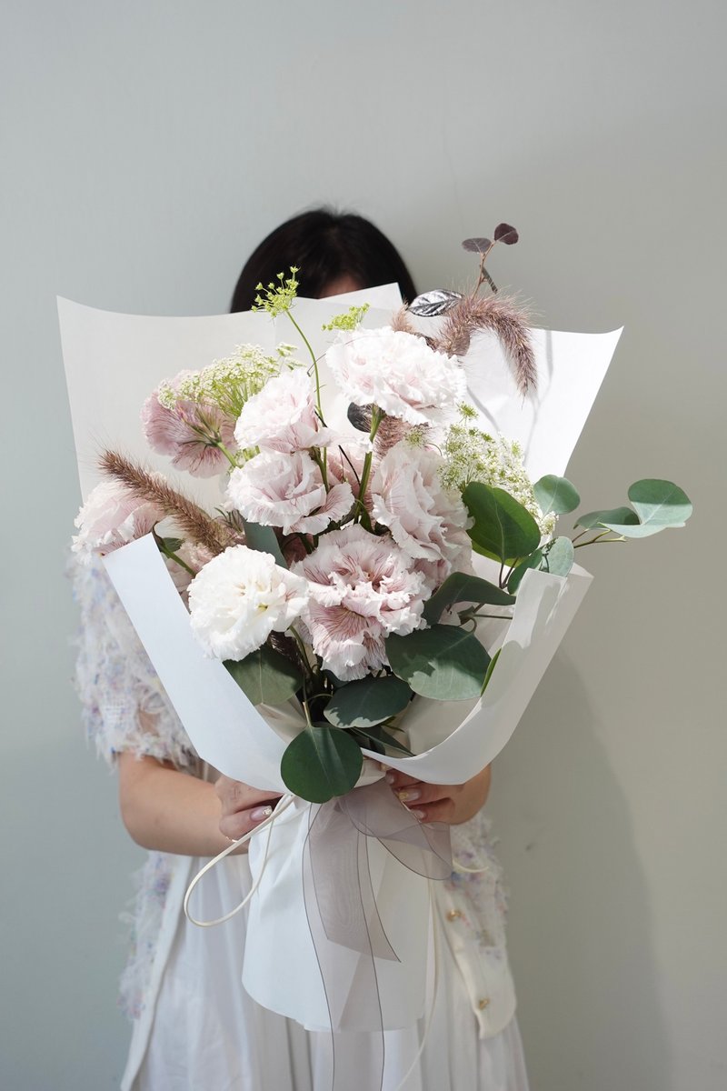 2025母亲节 桔梗花束 韩式花束  生日花束 女友礼物 - 花瓶/陶器 - 植物．花 咖啡色