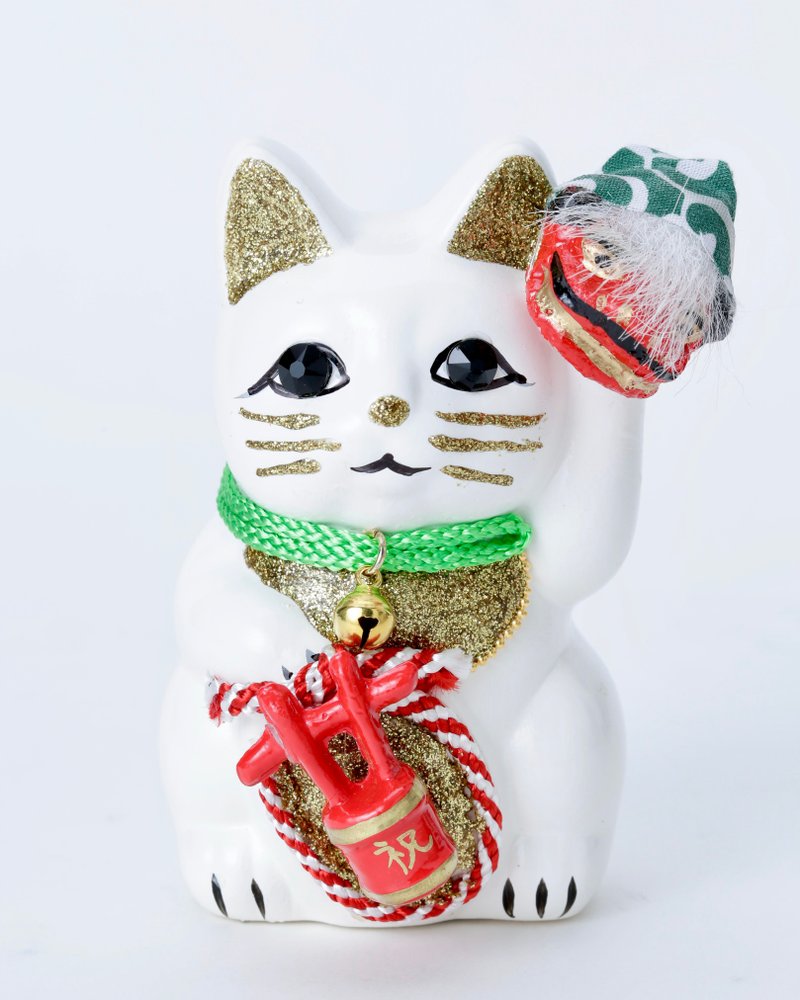 Lion dance rim lucky cat - 摆饰 - 陶 