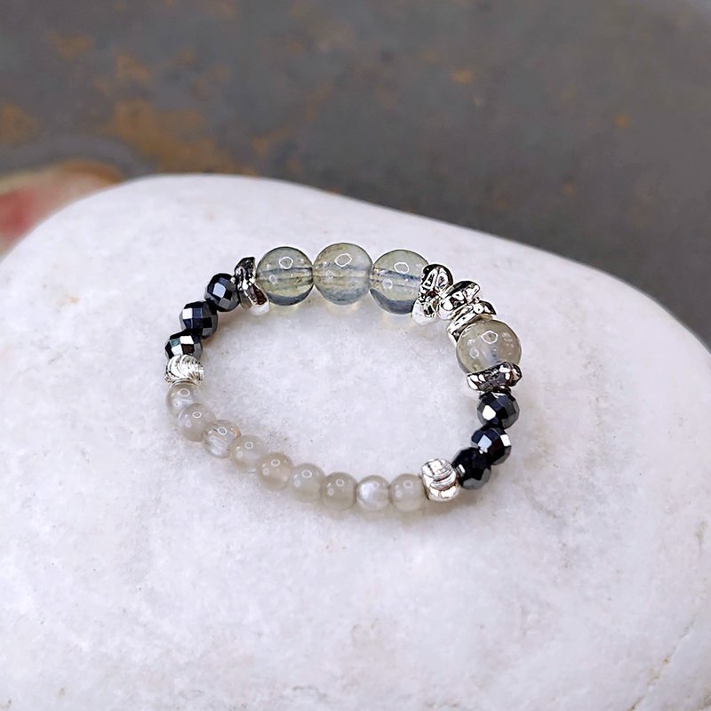 海精灵戒指 | 海水蓝宝 | 银月光 | 钛赫兹 | - 戒指 - 水晶 