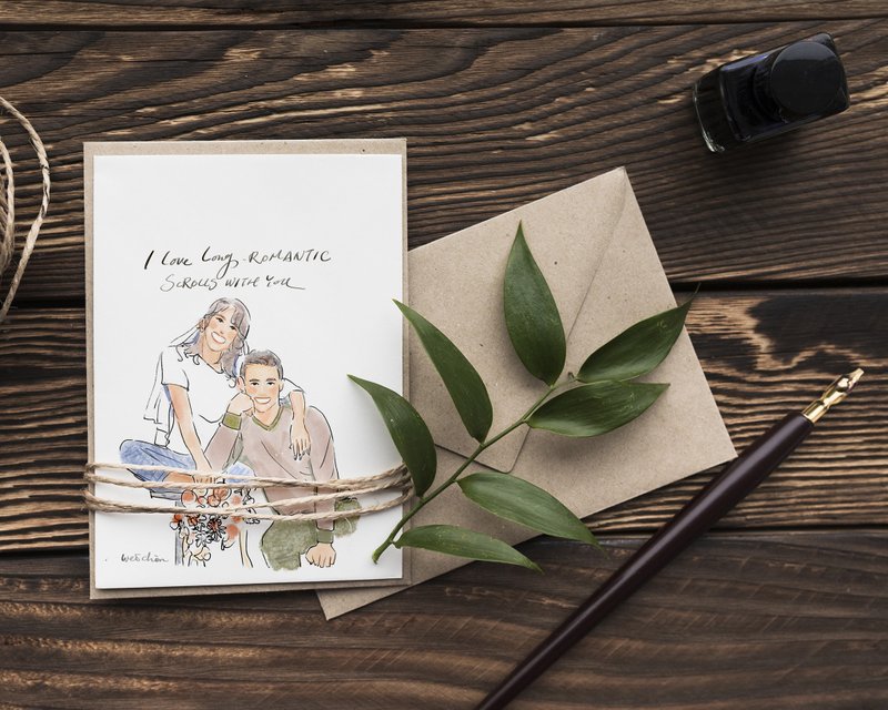 插画礼物 喜帖婚卡设计订制 下单前请先联系设计师 - 订制画像 - 其他材质 