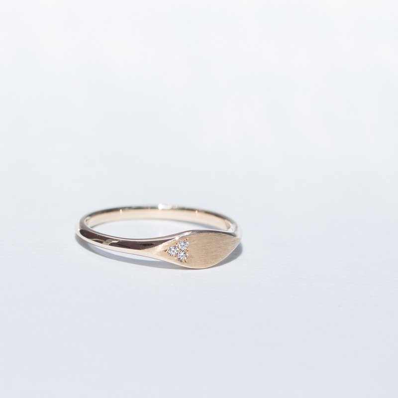 K14YG/PG×钻石 0.021ct / La Feuille -戒指- - 戒指 - 宝石 金色