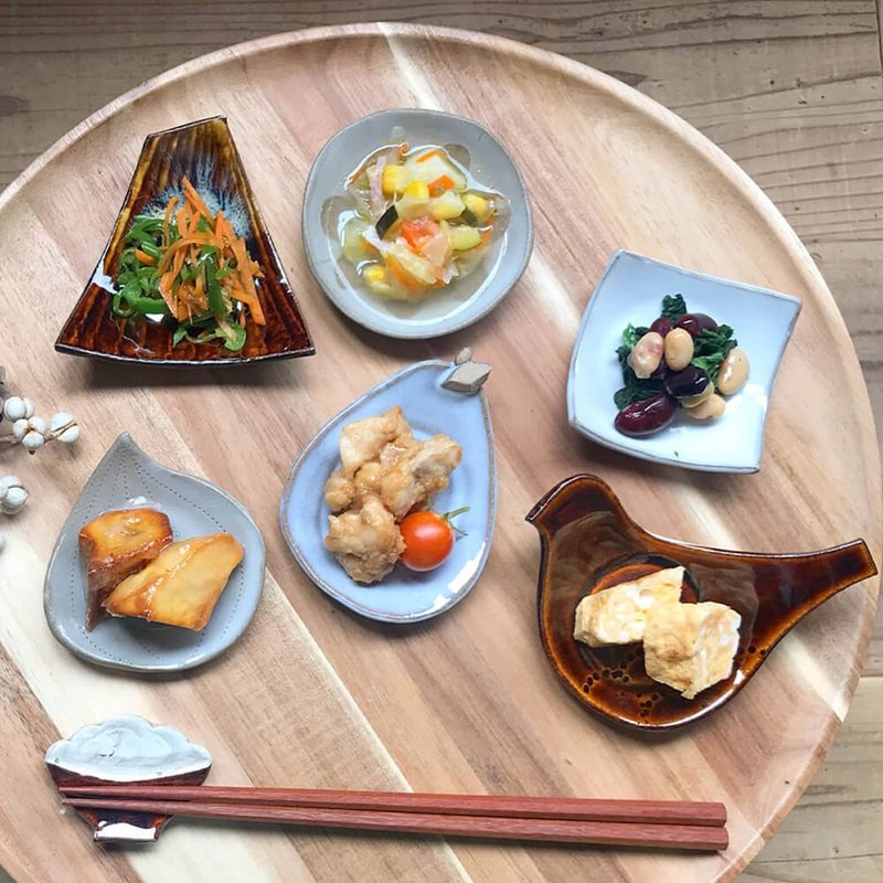 小石原器 小石原器 水泡盘 Keishugama陶器 洋葱 莲藕 叶子 - 浅碟/小碟子 - 陶 咖啡色