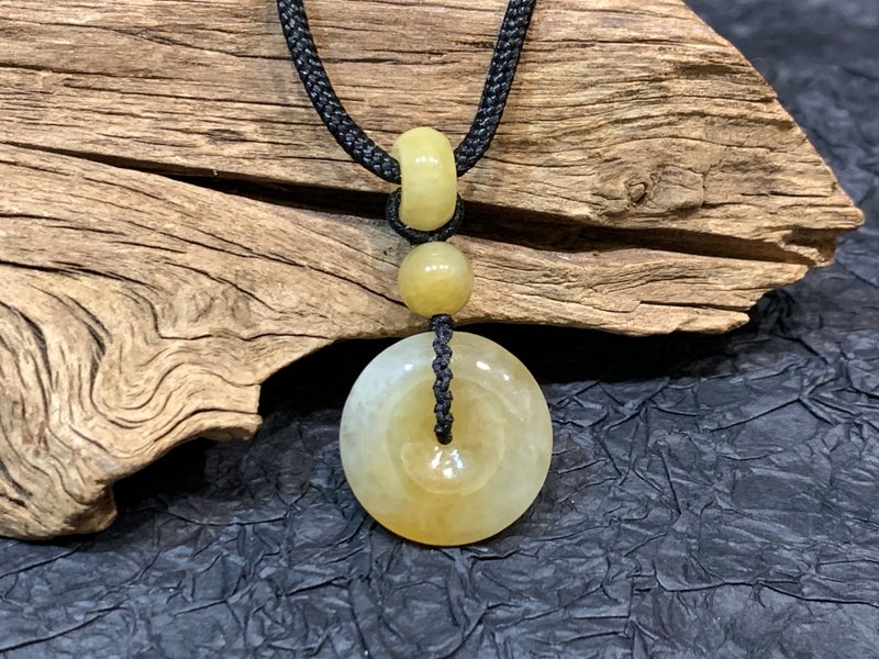 快速出货 天然A货缅甸玉翡翠 黄翡 平安扣手链 弥月礼 满月礼 - 满月礼盒 - 玉石 黄色