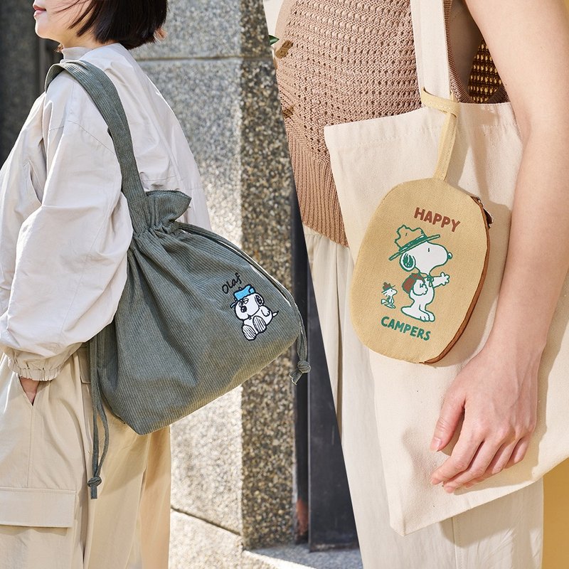 【新年福袋】Snoopy史努比 肩背束口PEVA保温袋+多功能挂饰小包 - 束口袋双肩包 - 聚酯纤维 