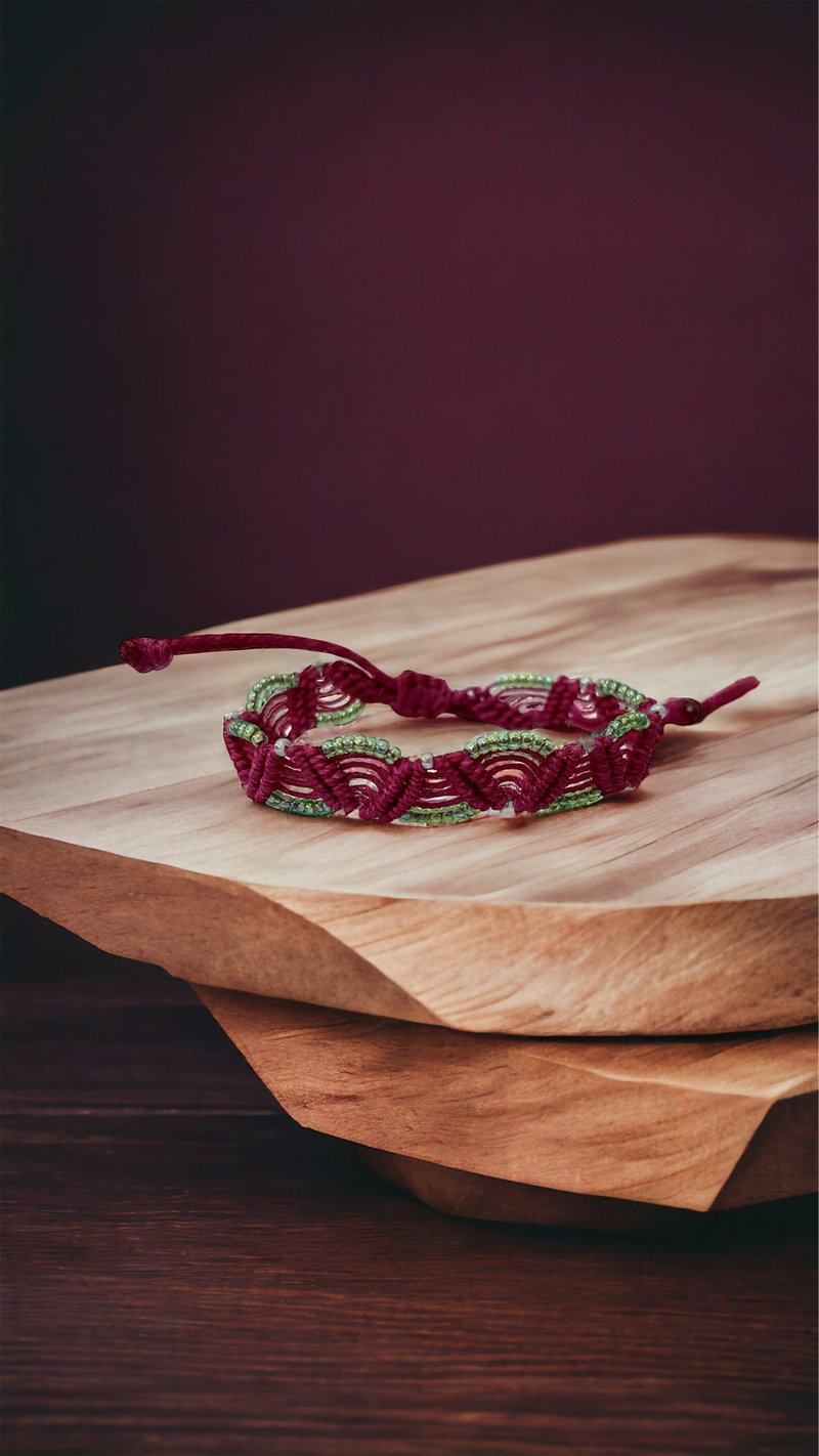 【欢迎订造】Macrame | 手鈪 | 手镯 | 选 择 你 的 颜 色 - 手链/手环 - 其他材质 红色