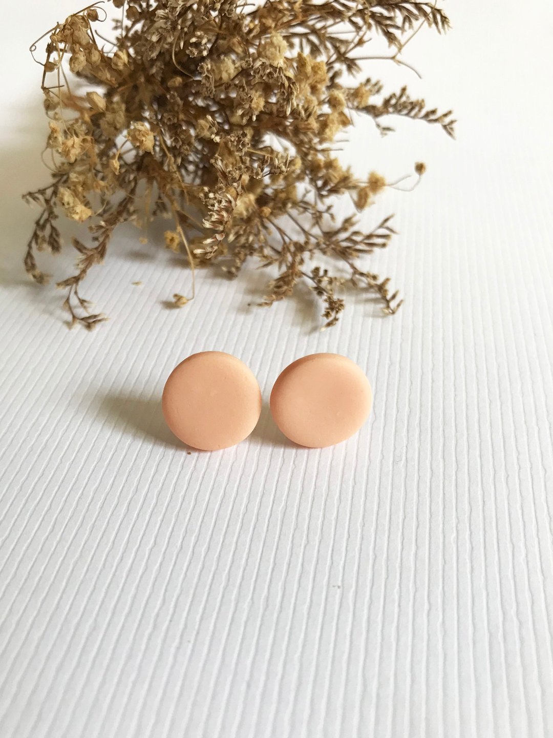 亮粉 / 雾面软陶耳环handmade - 耳环/耳夹 - 粘土 粉红色