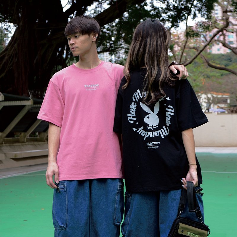 Hate Monday'' X PLAYBOY - TEE短袖上衣(PBHM-SS23T31) - 中性连帽卫衣/T 恤 - 棉 银色