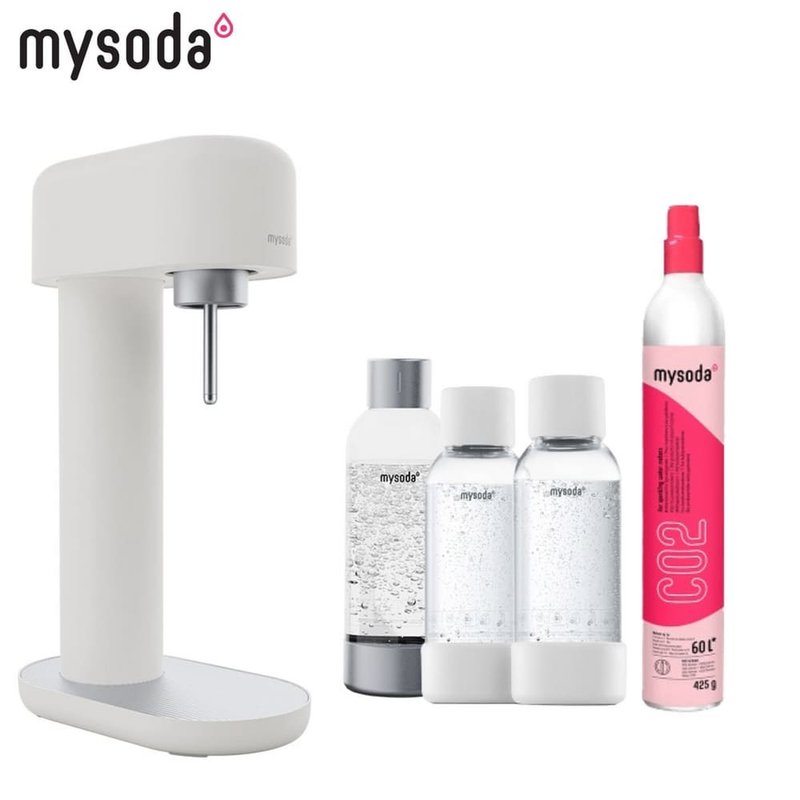 芬兰【mysoda】Ruby铝合金气泡水机-树冰白 赠0.5L水瓶2入组 - 厨房家电 - 铝合金 白色