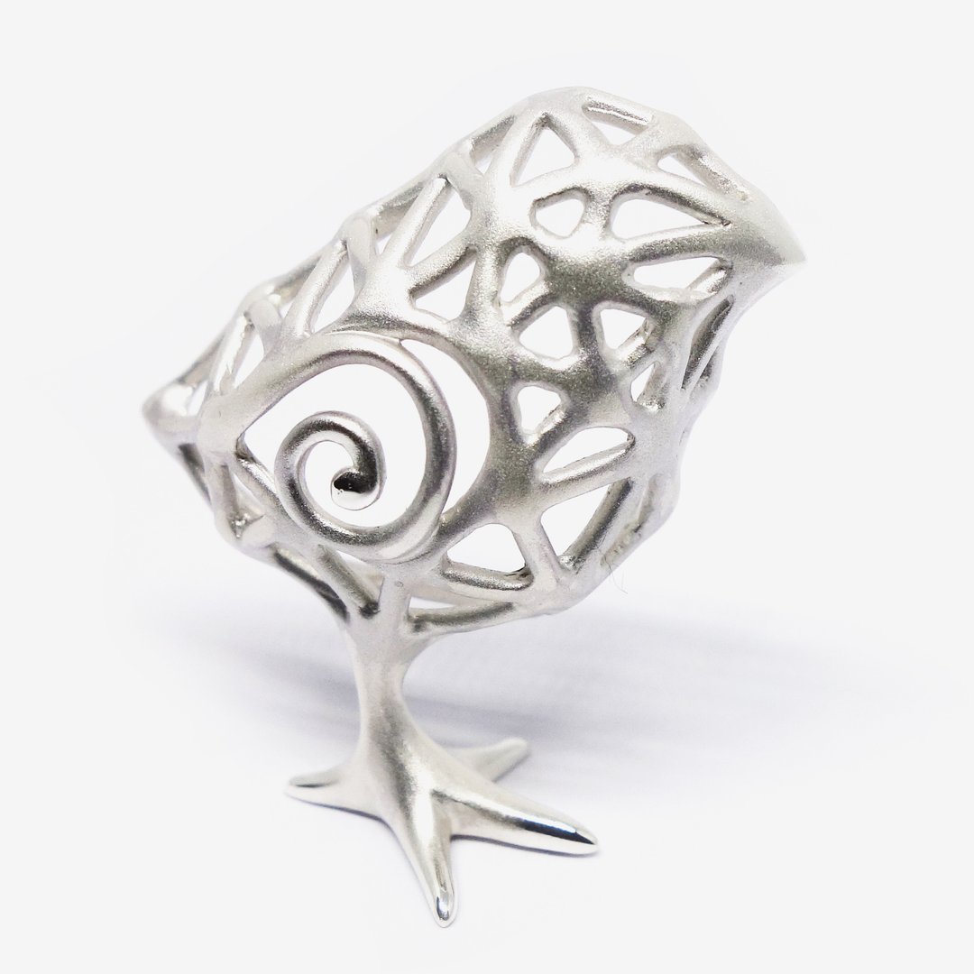 White chick SV925 broach【Pio by Parakee】小雞胸針 -白- - 胸针 - 其他金属 白色