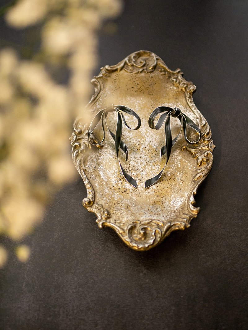 蕴寓RIBBON ( 长款 ) / 接单制作 - 耳环/耳夹 - 塑料 黄色