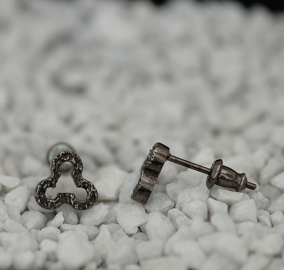 Warning Chemical weapon Earring - 耳环/耳夹 - 纯银 黑色