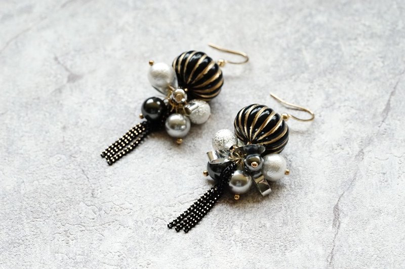 浮游生物 - 施华洛世奇水晶珠耳环 (医疗级抗敏钢针 / 耳夹) - 耳环/耳夹 - 不锈钢 银色