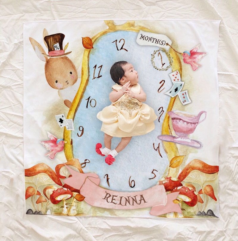 Bunny Milestone Blanket - 满月礼盒 - 棉．麻 