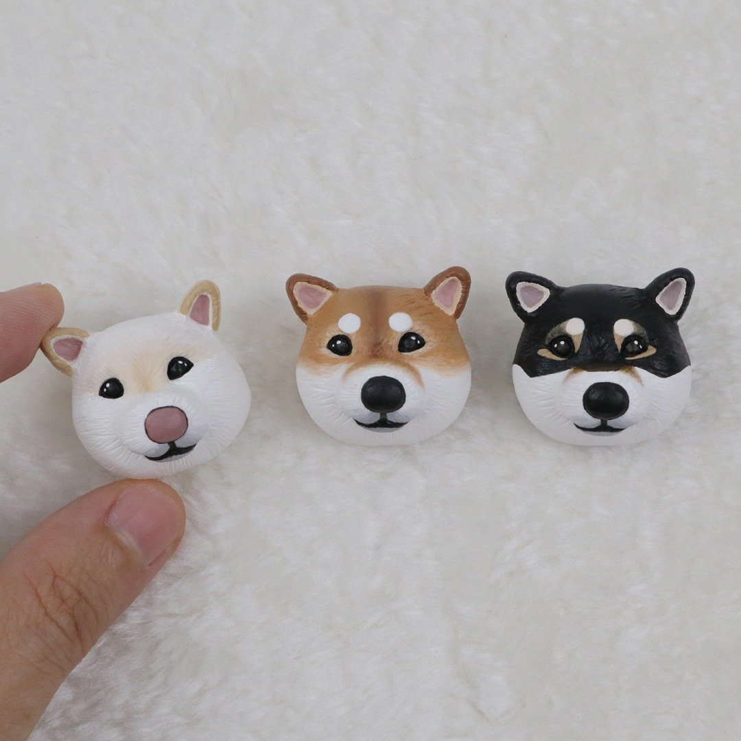 柴犬头 - 经典款 - 安全别针/磁铁/发圈/吊饰/识别证夹/项链 - 徽章/别针 - 其他材质 多色
